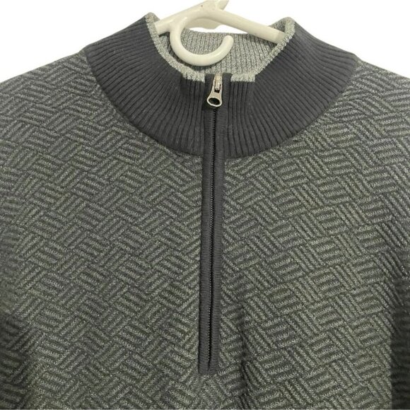 Robert Graham Size 3XL Pullover Sweater 1/4 Zip Black Gray - Picture 2 of 7